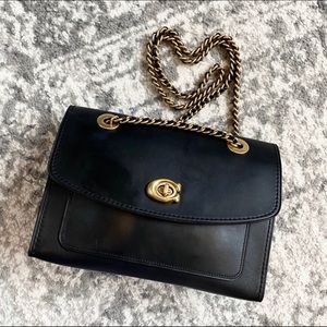 [SOLD] Coach Refined Calf Leather Parker Flap Bag